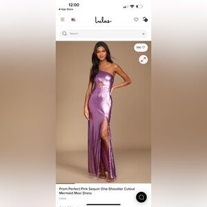 Lulus Prom Perfect Pink Sequin One-Shoulder Cutout Mermaid Maxi Dress